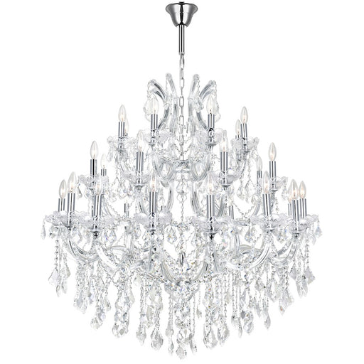 CWI Lighting Maria Theresa 33 Light Up Chandelier, Chrome - 8318P42C-33-Clear