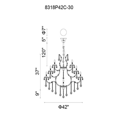 33 Light Up Chandelier, Chrome