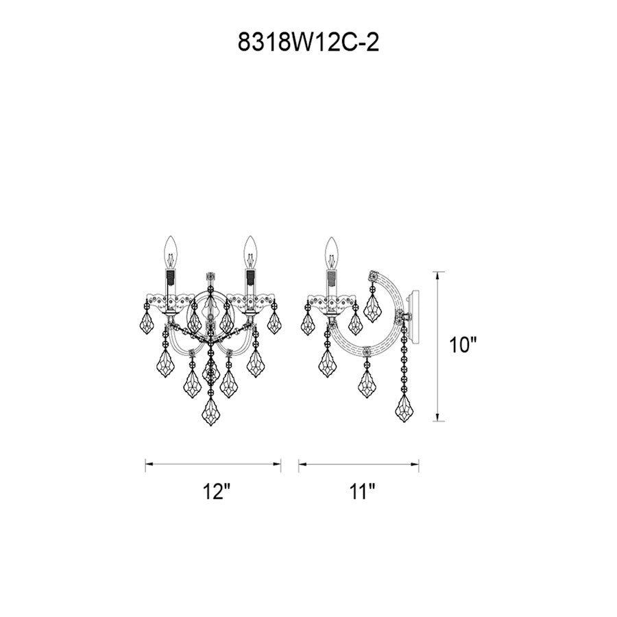 2 Light Wall Sconce