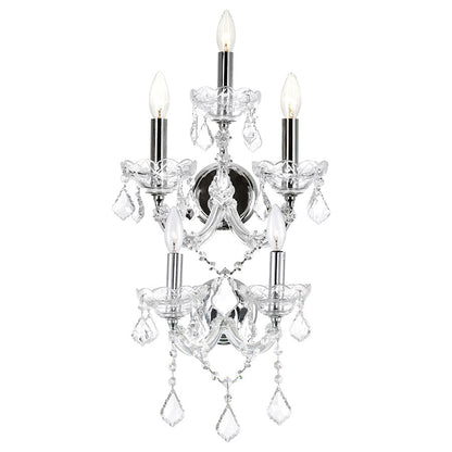 CWI Lighting Maria Theresa 5 Light Wall Light, Chrome - 8318W12C-5-Clear