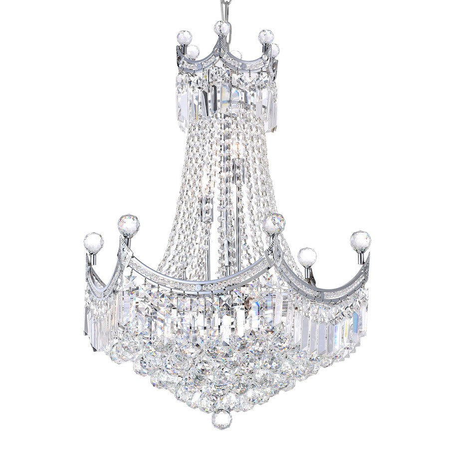 11 Light Down Chandelier, Chrome