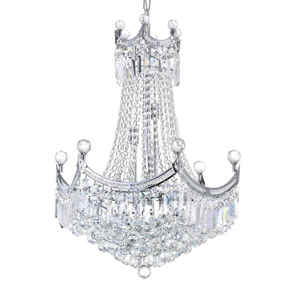 11 Light Down Chandelier, Chrome