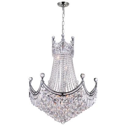 CWI Lighting Amanda 15 Light Down Chandelier, Chrome - 8421P28C