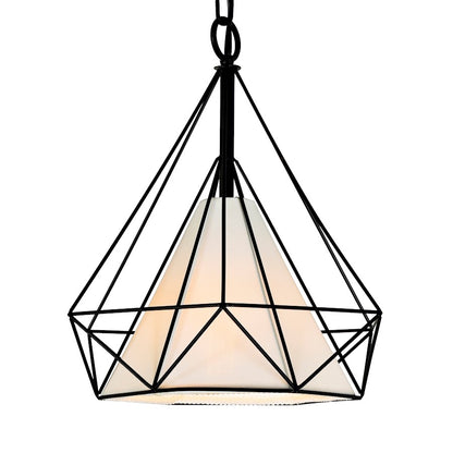 1 Light 15" Down Pendant, Black