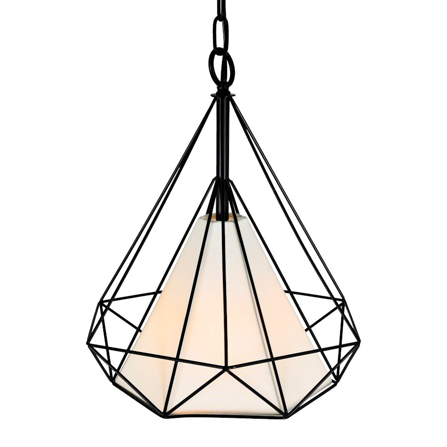 1 Light 15" Down Pendant, Black