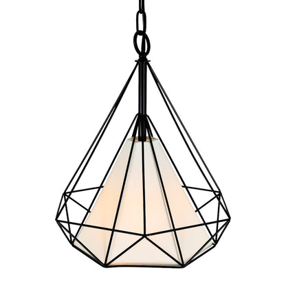 1 Light 15" Down Pendant, Black