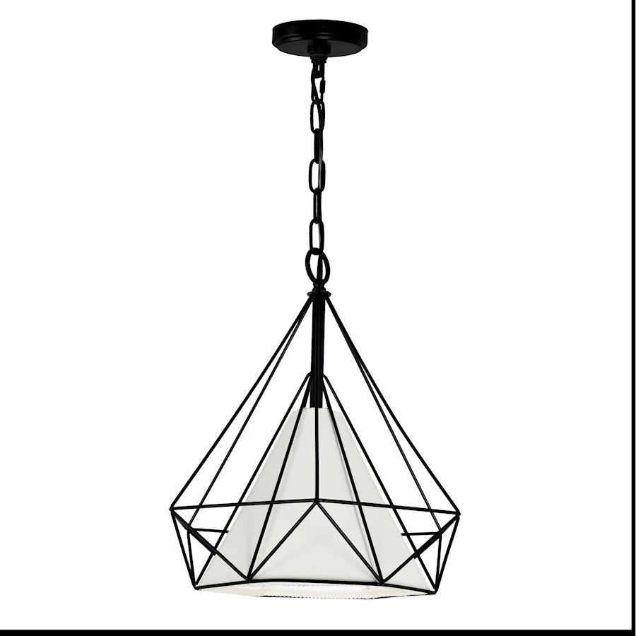 1 Light 15" Down Pendant, Black