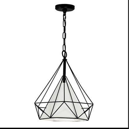 1 Light 15" Down Pendant, Black