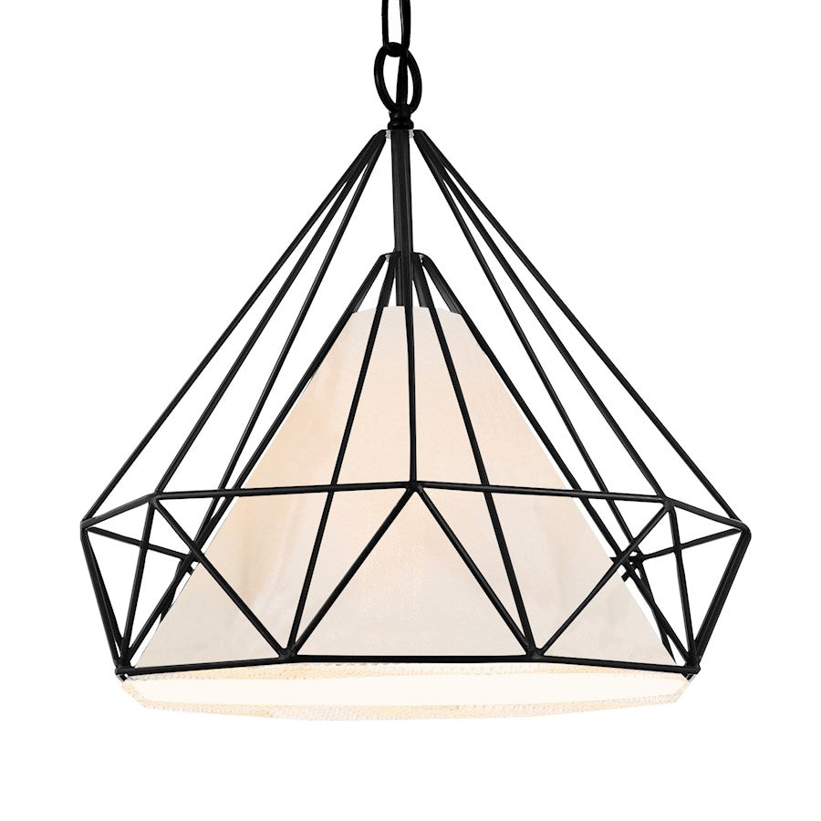 1 Light 20" Down Pendant, Black