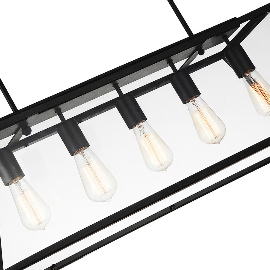 5 Light Down Chandelier, Black