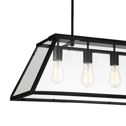 5 Light Down Chandelier, Black