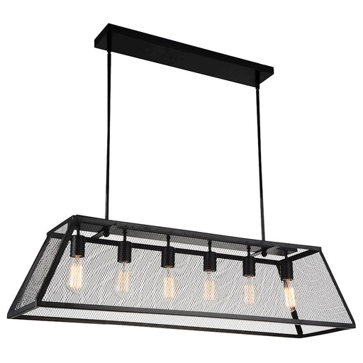 CWI Lighting Macleay 6 Light 42" Down Chandelier, Black - 9601P42-6-101-A