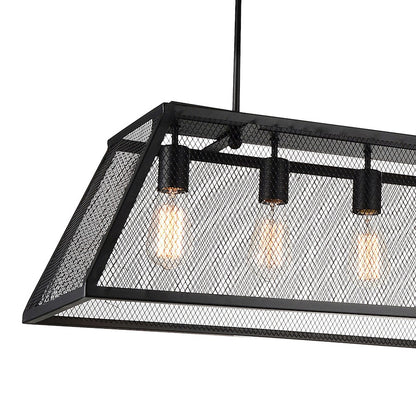 6 Light 42" Down Chandelier, Black