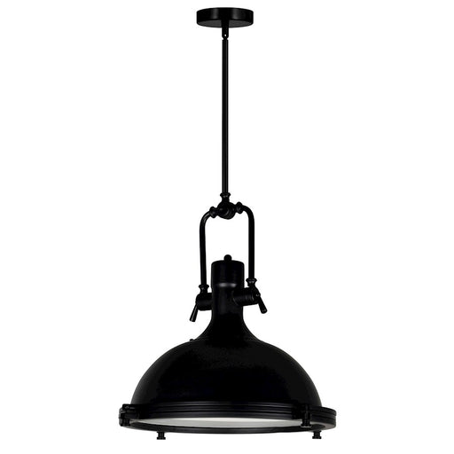 CWI Lighting Show 1 Light Down Pendant, Black/Frosted - 9602P16-1-101