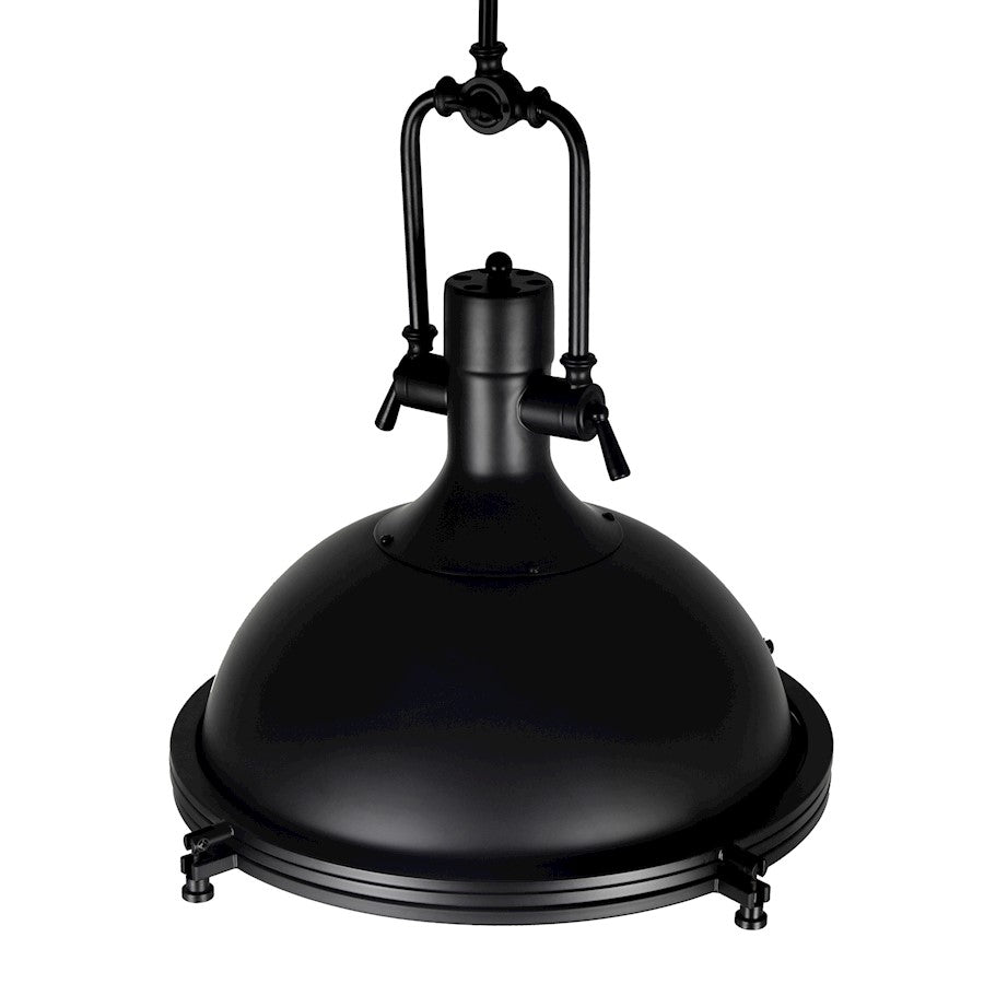 1 Light Down Pendant, Black/Frosted