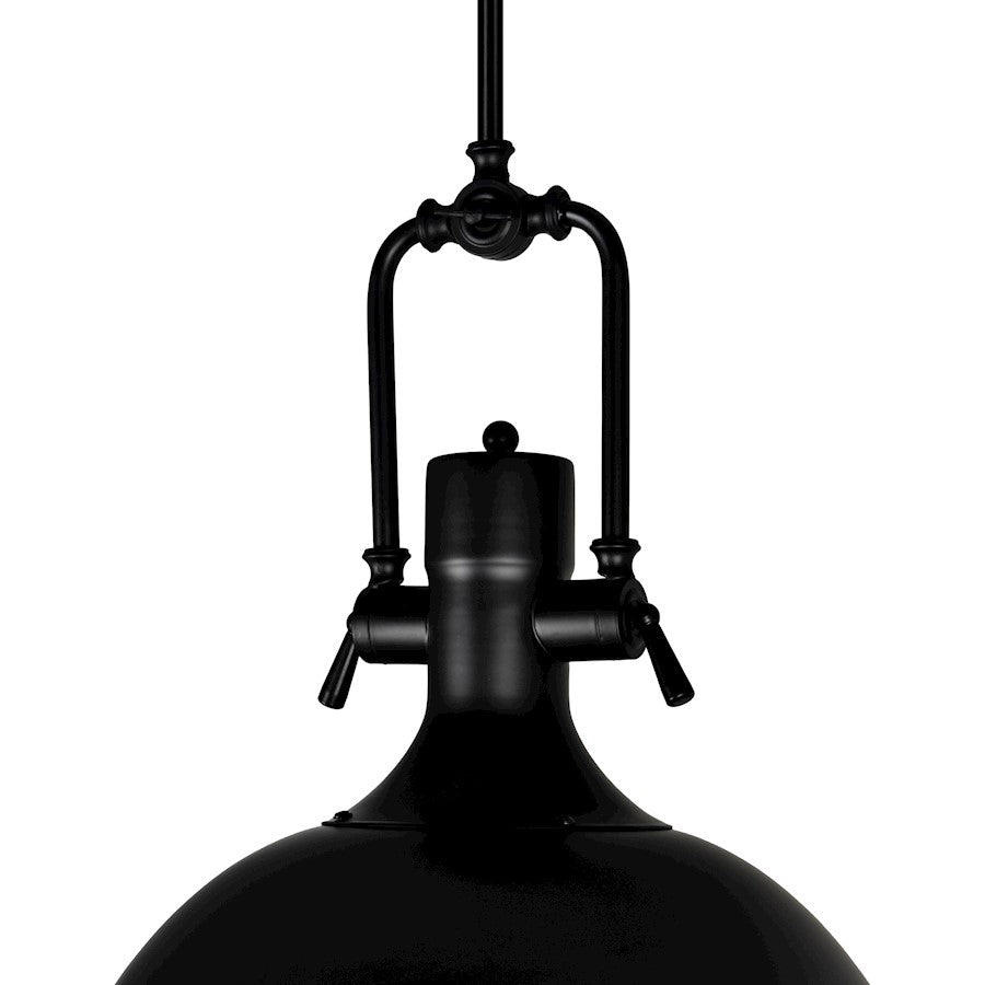 1 Light Down Pendant, Black/Frosted