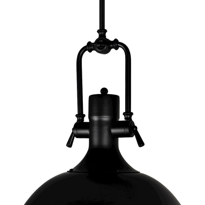 1 Light Down Pendant, Black/Frosted