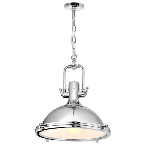 CWI Lighting Show 1 Light Down Pendant, Chrome/Frosted - 9602P16-1-601