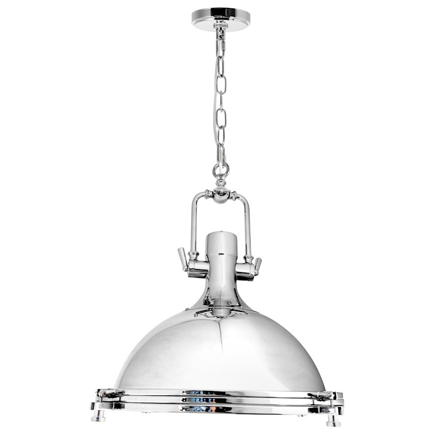 1 Light Down Pendant, Chrome/Frosted