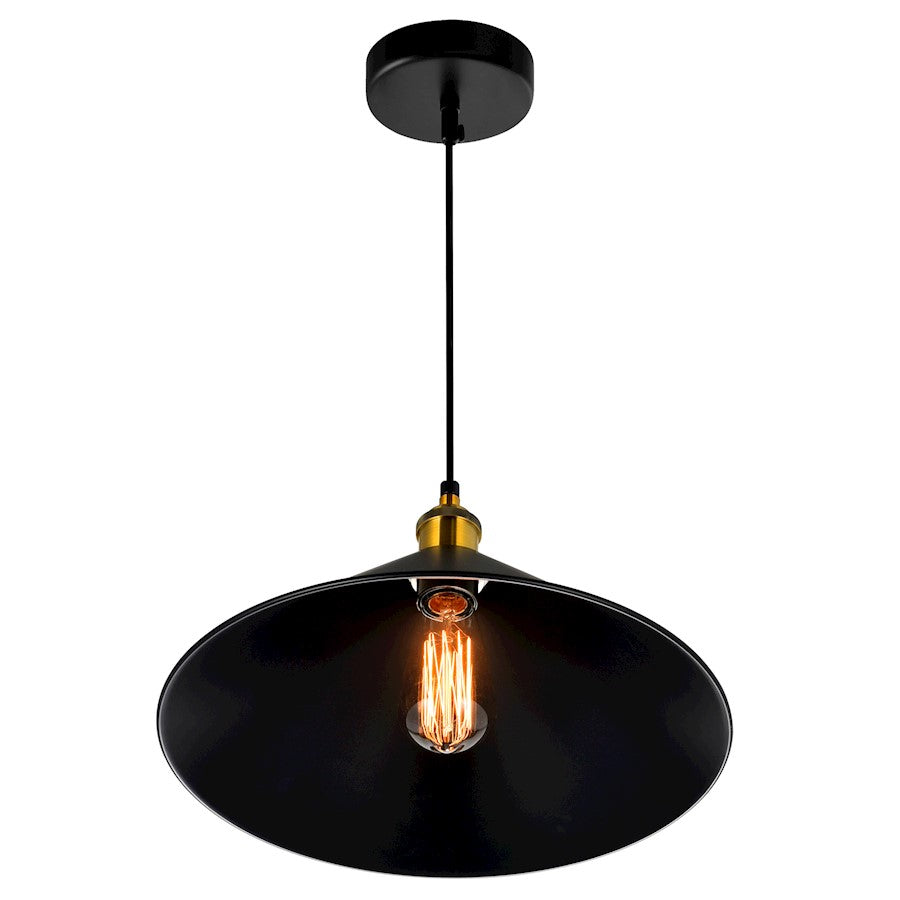 1 Light 12" Mini Pendant, Black