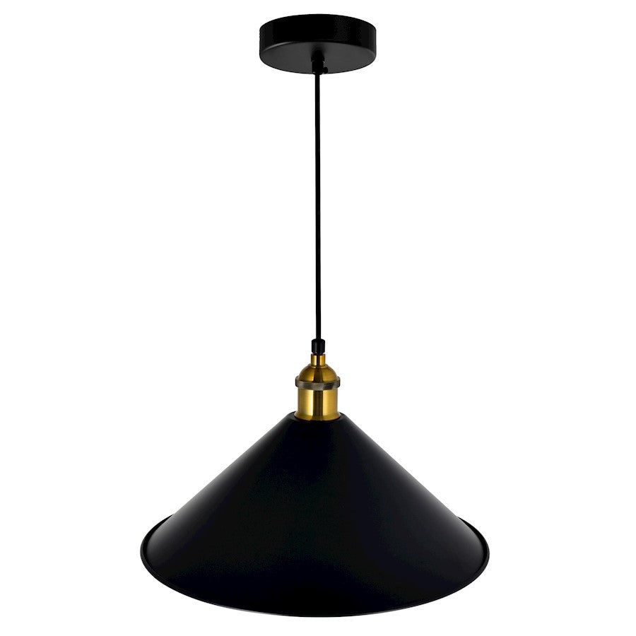 1 Light 12" Mini Pendant, Black