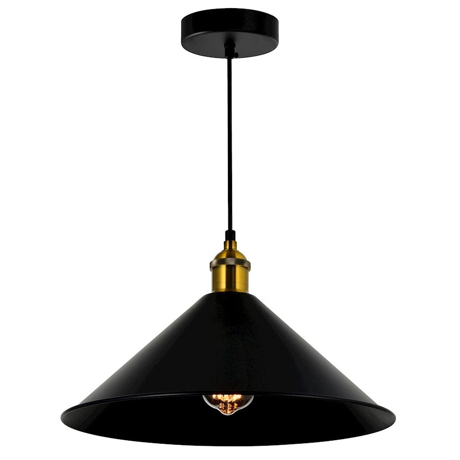 1 Light 14" Mini Pendant, Black