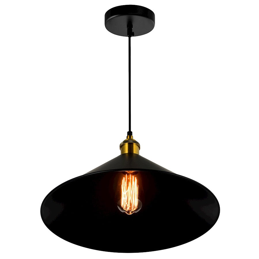 1 Light 14" Mini Pendant, Black