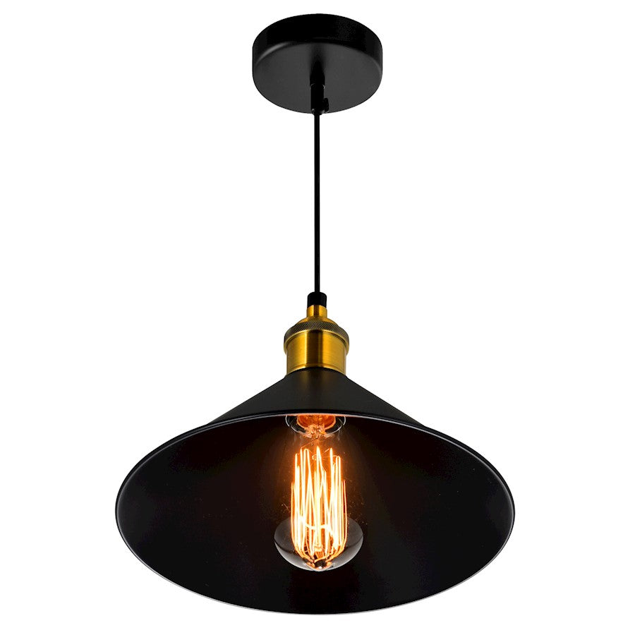 1 Light 8" Down Mini Pendant, Black