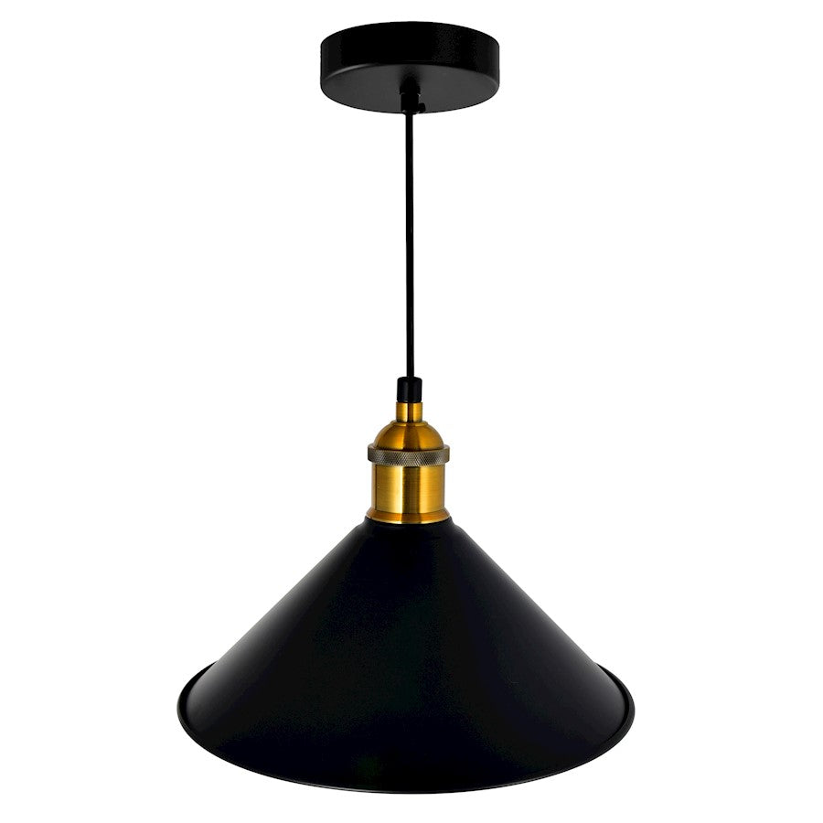 1 Light 8" Down Mini Pendant, Black