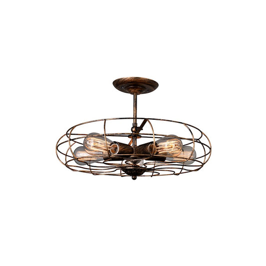 CWI Lighting Pamela 5 Light Flush Mount, Antique Copper - 9606C19-5-128