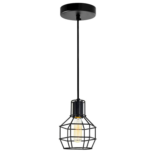 CWI Lighting Secure 1 Light Down Mini Pendant, Black - 9608P6-1-101