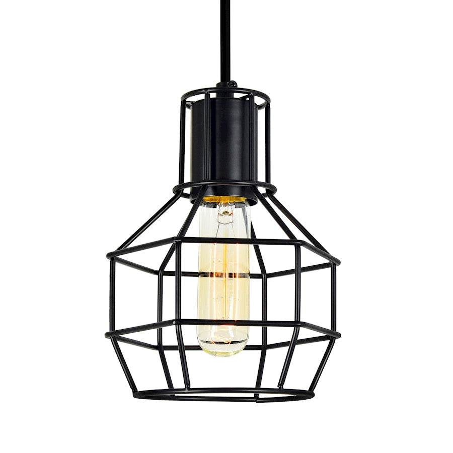 1 Light Down Mini Pendant, Black