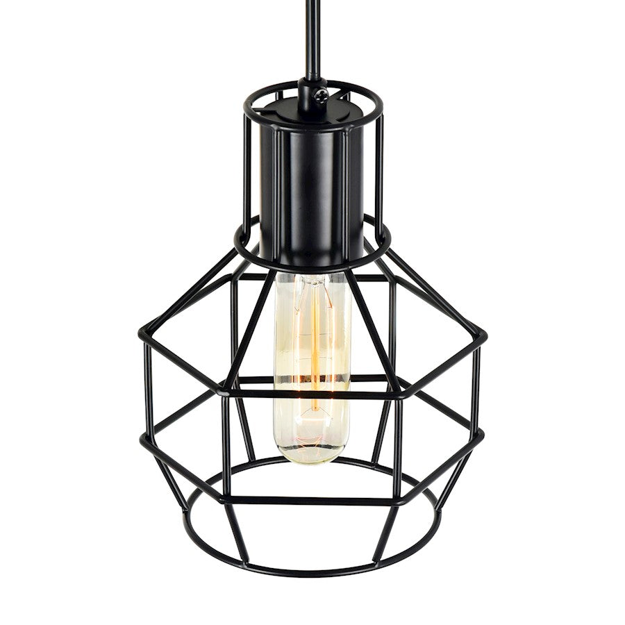 1 Light Down Mini Pendant, Black