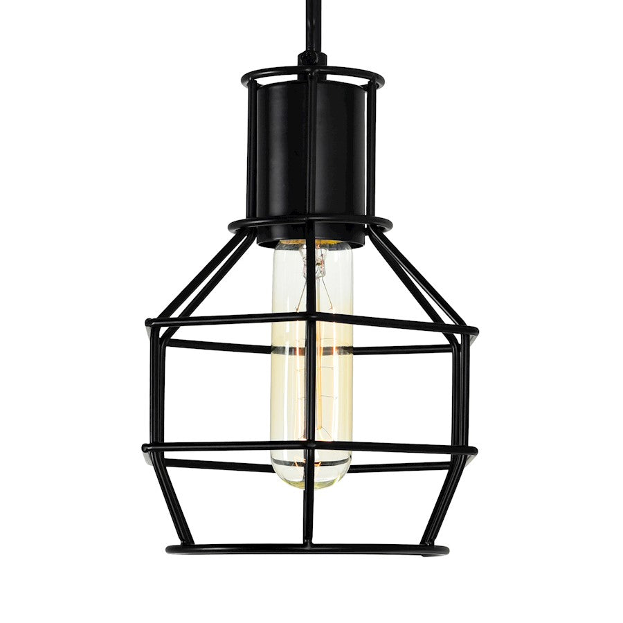 1 Light Down Mini Pendant, Black