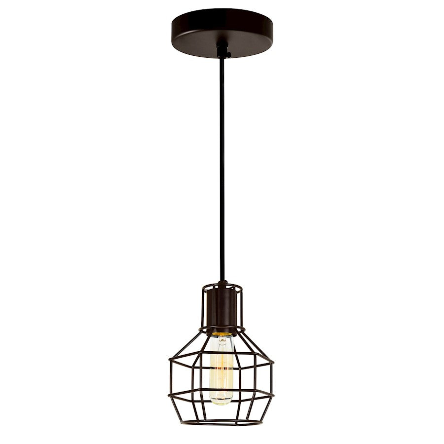 CWI Lighting Secure 1 Light Down Mini Pendant, Chocolate - 9608P6-1-126