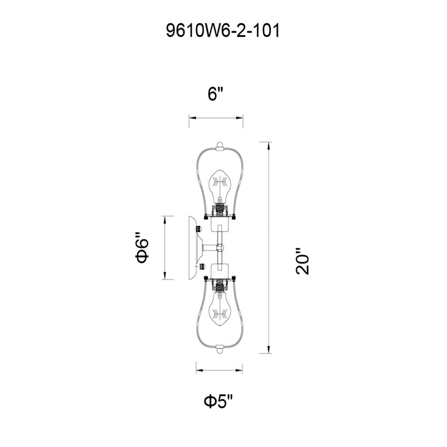 2 Light Wall Sconce