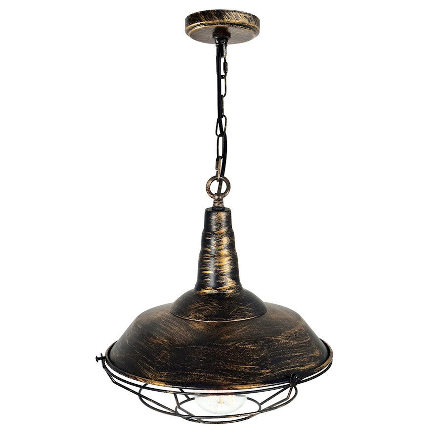 1 Light 11" Down Mini Pendant, Antique Copper