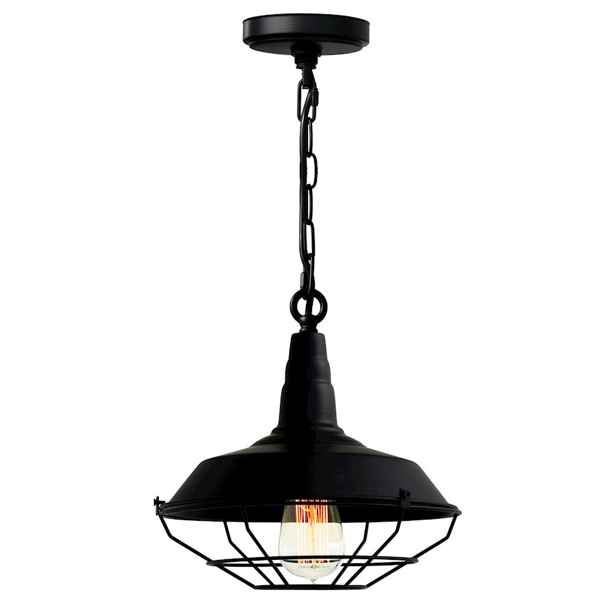 CWI Lighting Morgan 1 Light 14" Down Mini Pendant, Black - 9611P14-1-101