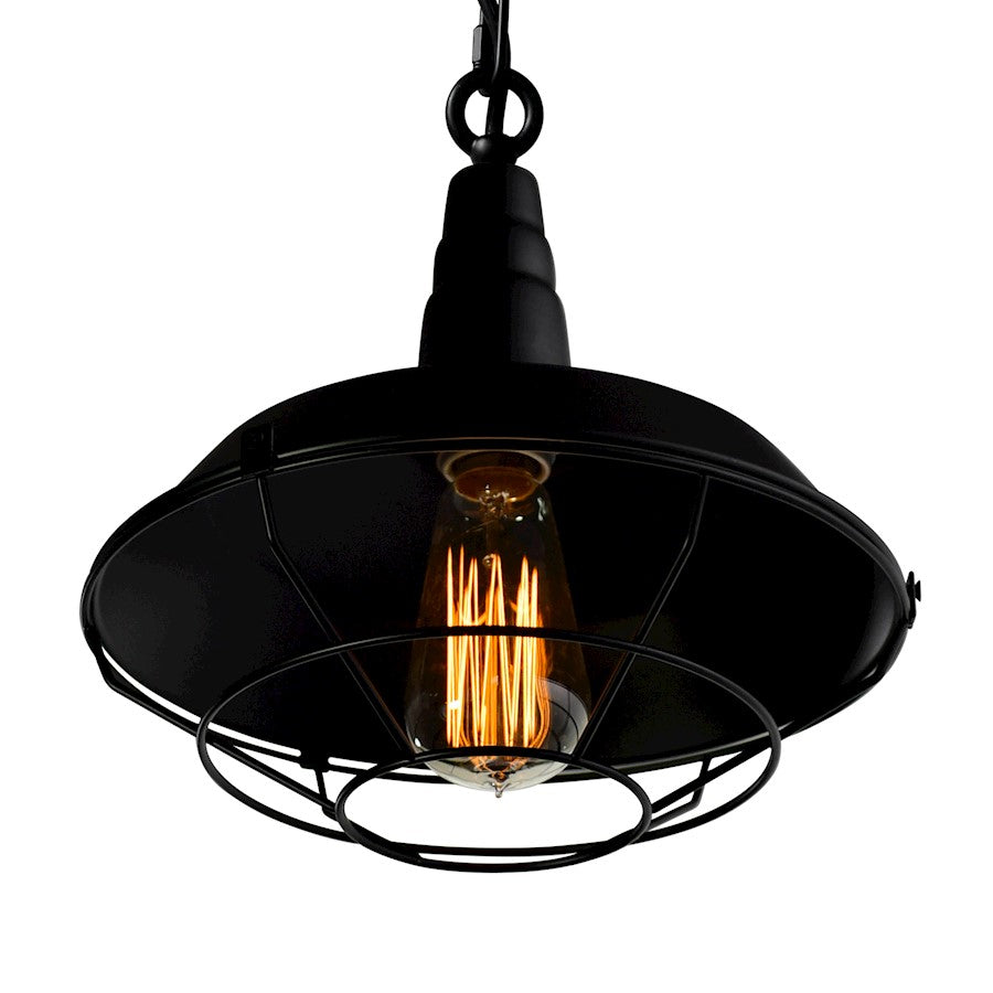 1 Light 14" Down Mini Pendant, Black