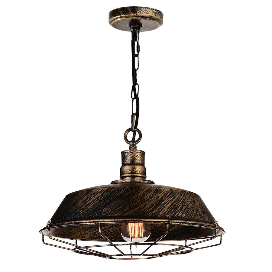 CWI Lighting Morgan 1-Lt 14" Down Mini Pendant, Antique Copper - 9611P14-1-128