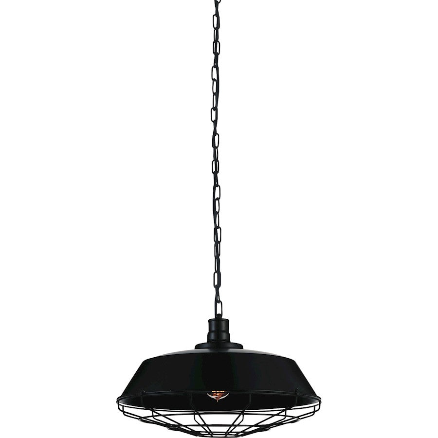 CWI Lighting Morgan 1 Light Down Pendant, Black - 9611P18-1-101