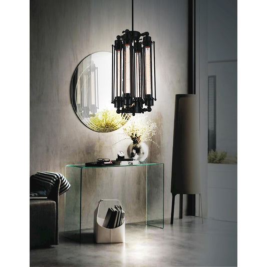 CWI Lighting Kiera 4 Light Down Mini Pendant, Black - 9613P10-4-101