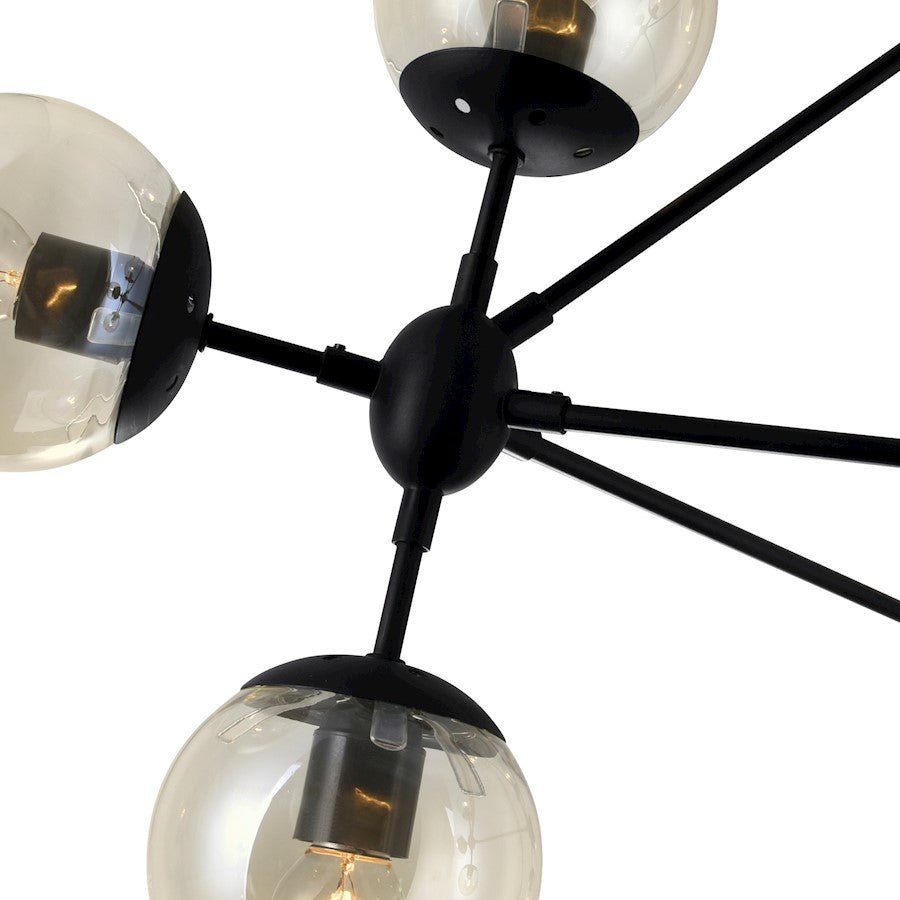 10 Light Chandelier, Black