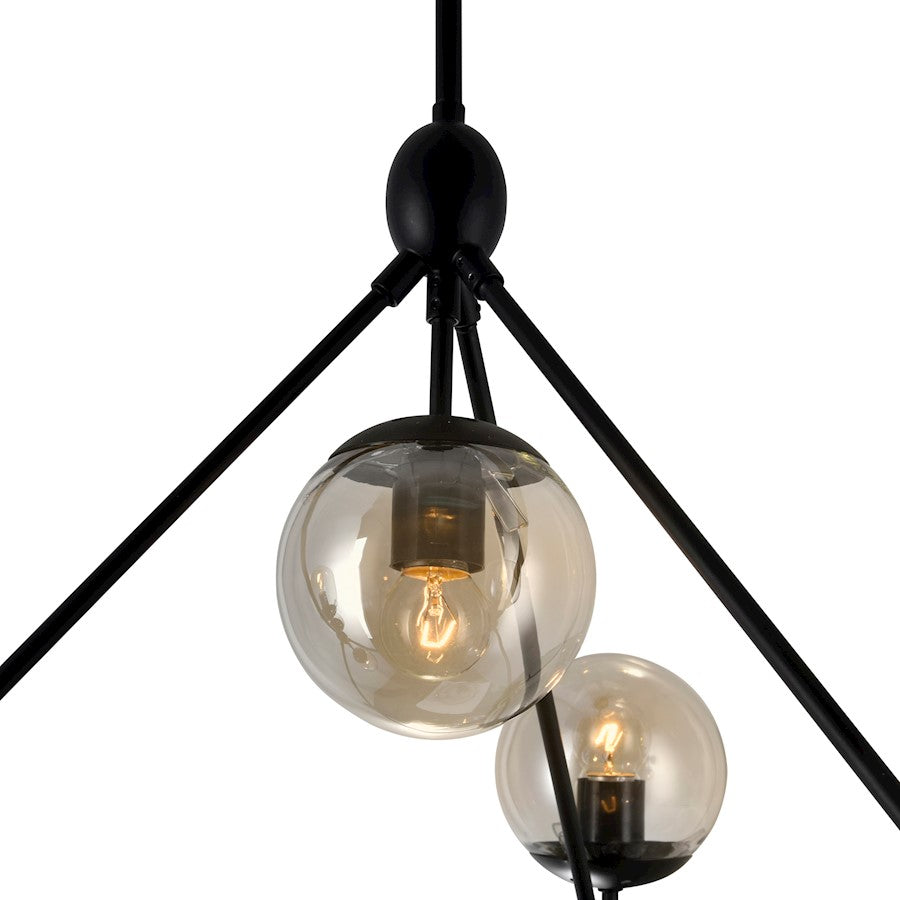 10 Light Chandelier, Black