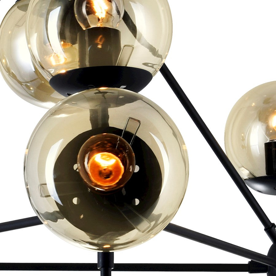 10 Light Chandelier, Black