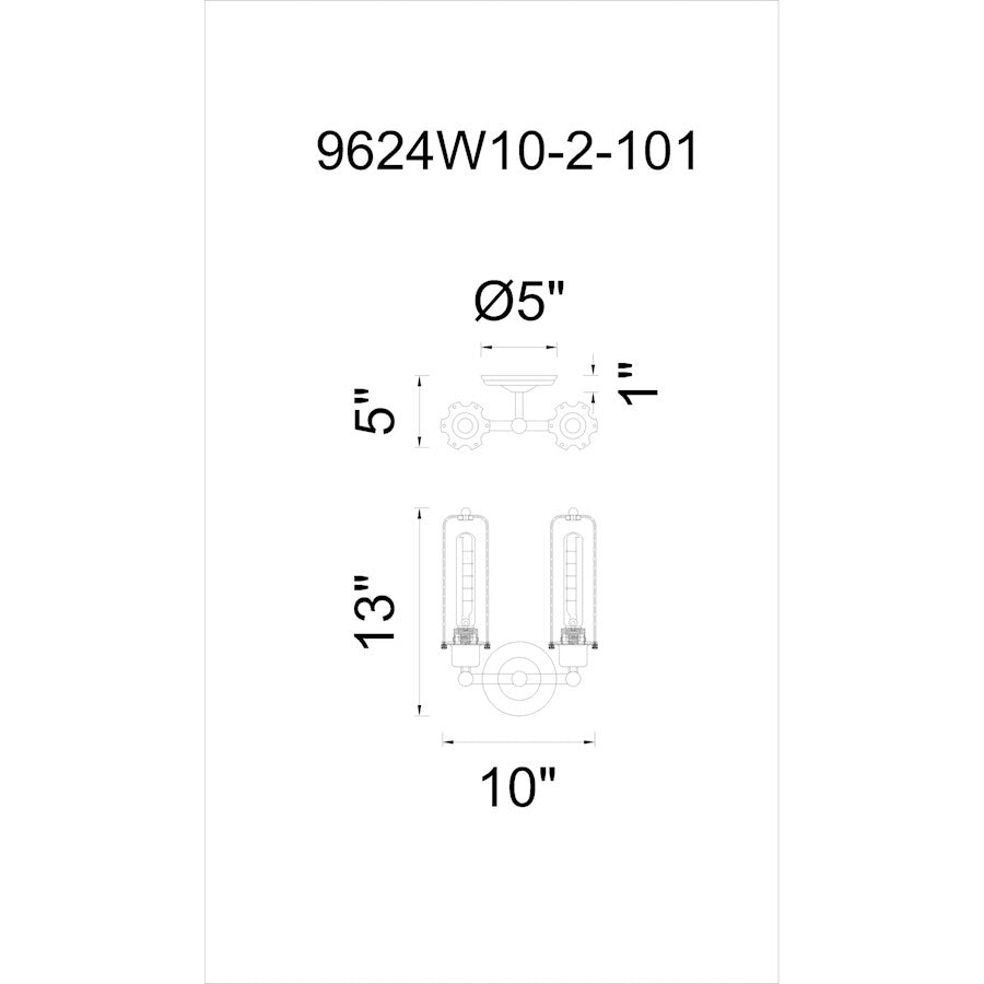 2 Light Wall Sconce