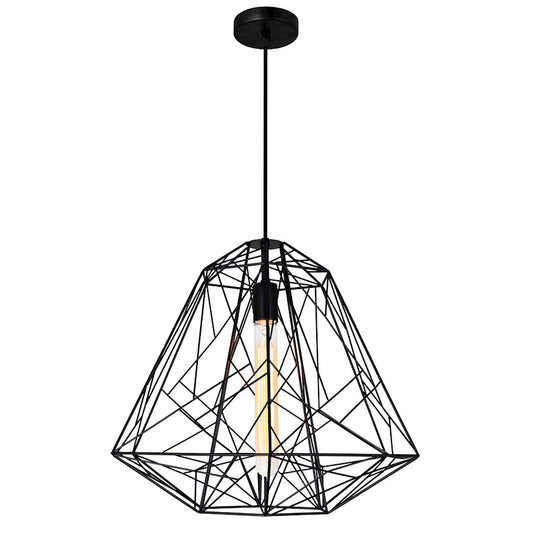 CWI Lighting Bagheera 20" 1 Light Down Pendant, Black - 9625P20-1-101