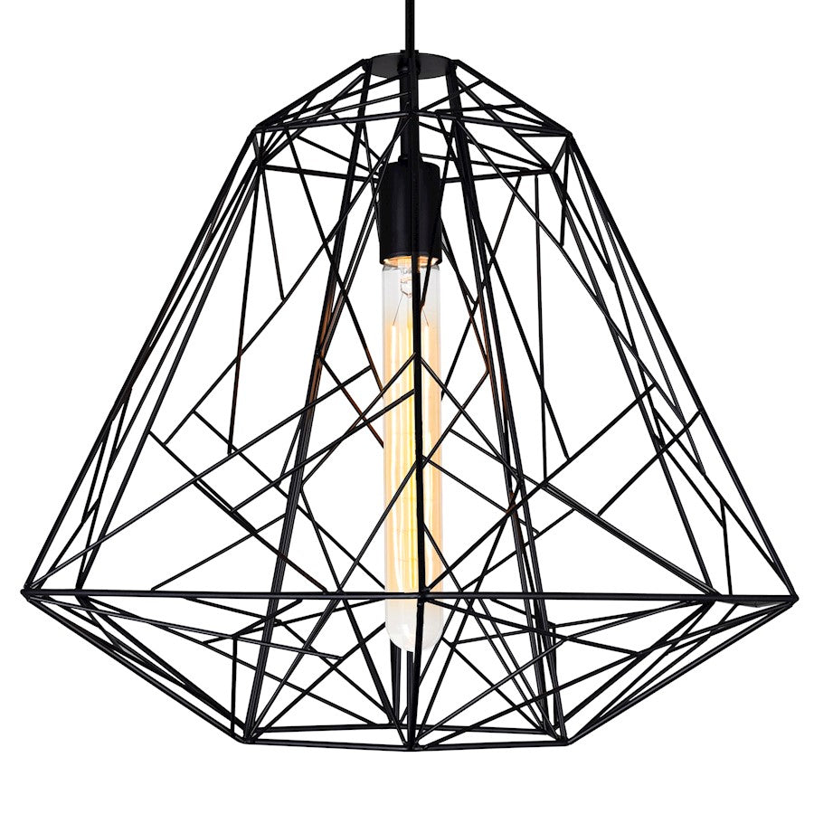 1 Light Down Pendant, Black