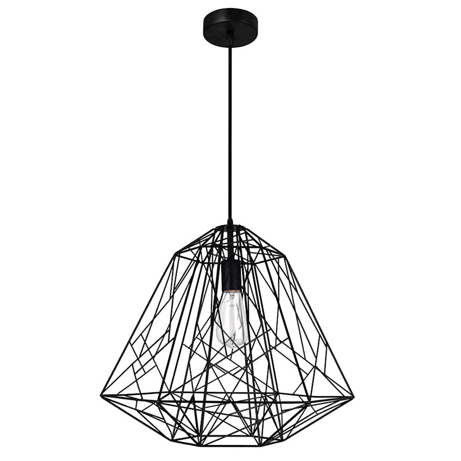 1 Light Down Pendant, Black