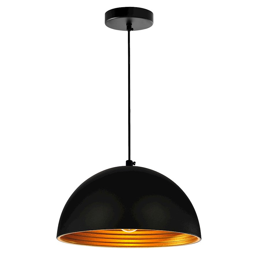 CWI Lighting Modest 1 Light 12" Down Mini Pendant, Black - 9629P12-1-101